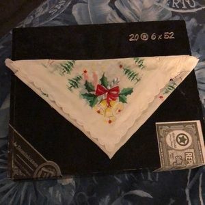 Vintage Christmas Handkerchief